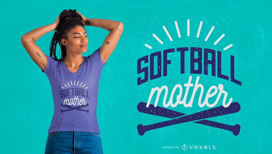 Softball Mother T-shirt Design Softball Mother T-shirt Design