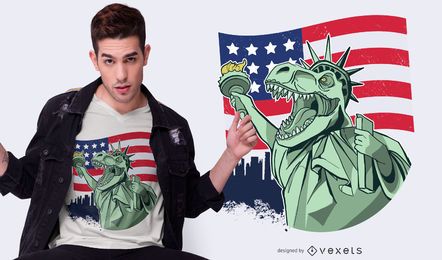 Diseño de camiseta del 4 de julio Independence T-rex