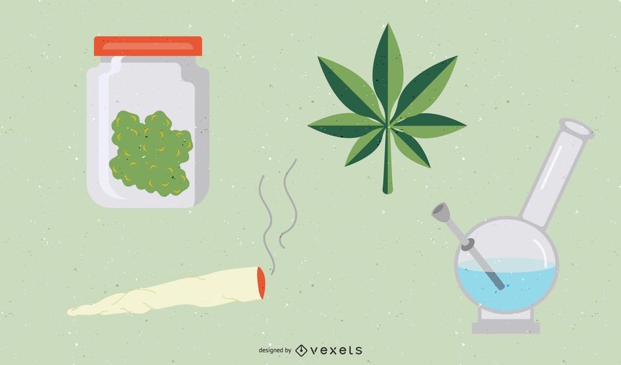 Conjunto de iconos de marihuana marihuana Conjunto de iconos de marihuana marihuana