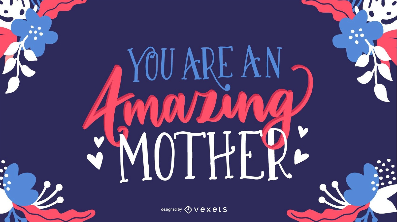 Lindo cartão de felicitações para o dia das mães