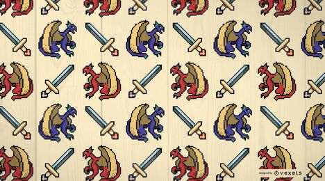Medieval Dragons Pattern Design Medieval Dragons Pattern Design