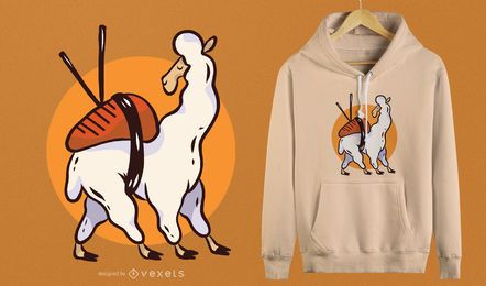 Nettes Sushi-Lama-T-Shirt Design
