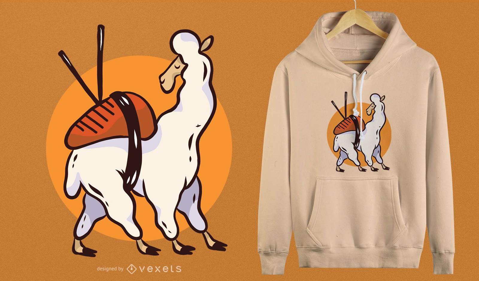 Cute sushi llama t-shirt design