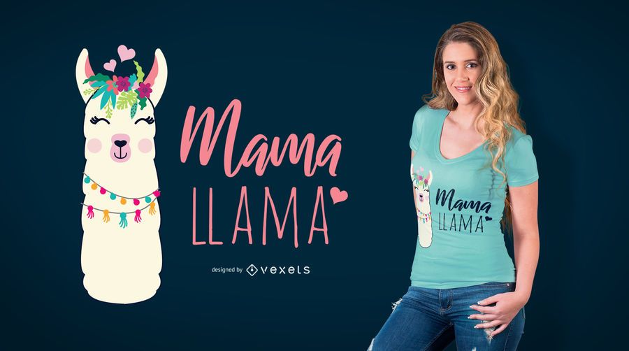 Diseño de camiseta de Mama Llama Diseño de camiseta de Mama Llama