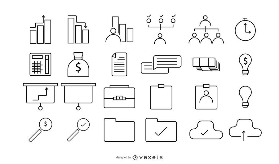 Conjunto de negocios de 24 iconos Conjunto de negocios de 24 iconos