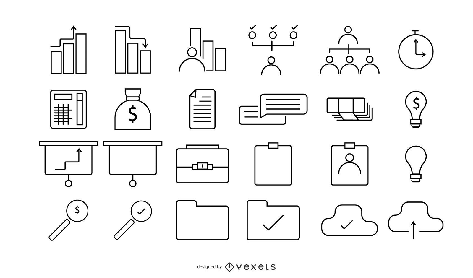 Business set of 24 icons 