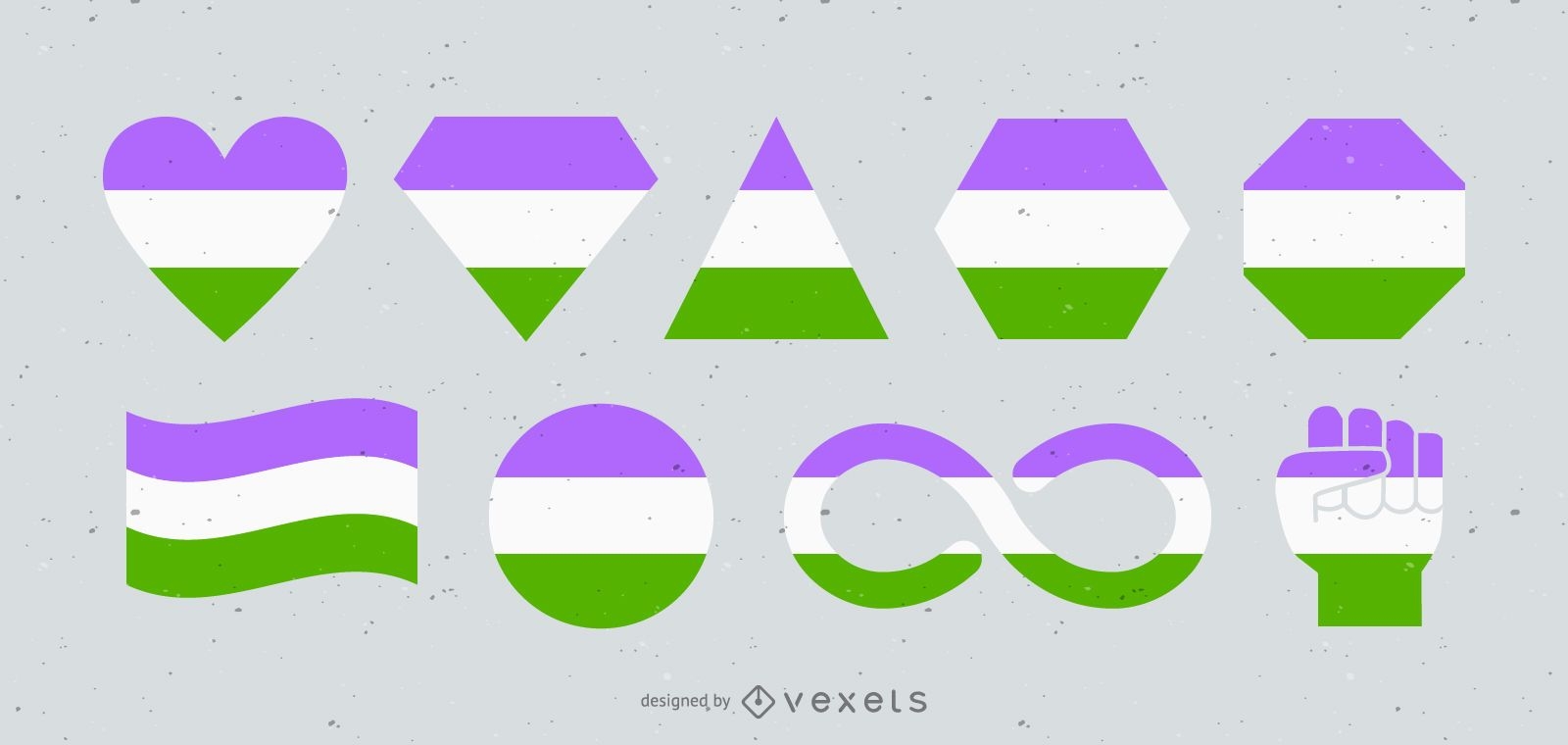 Genderqueer Flags and Shapes Set