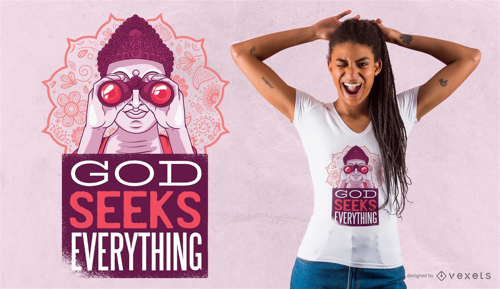Deus busca tudo design de camisetas