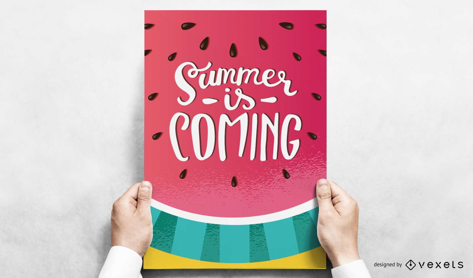 Diseño de cartel de verano de sandía.