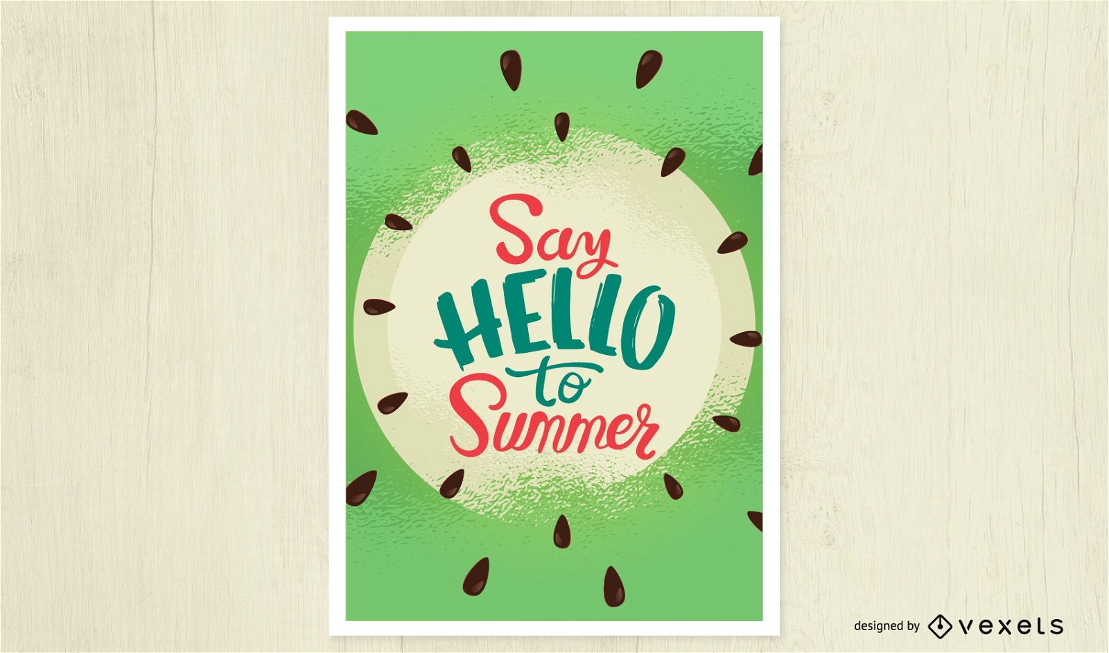 Saluda al cartel de verano.