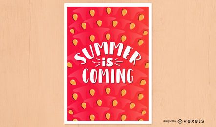 Diseño de cartel de sandía que viene del verano.