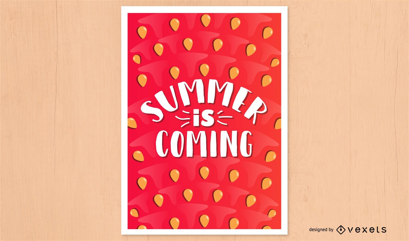 Cartaz de melancia chegando no verão
