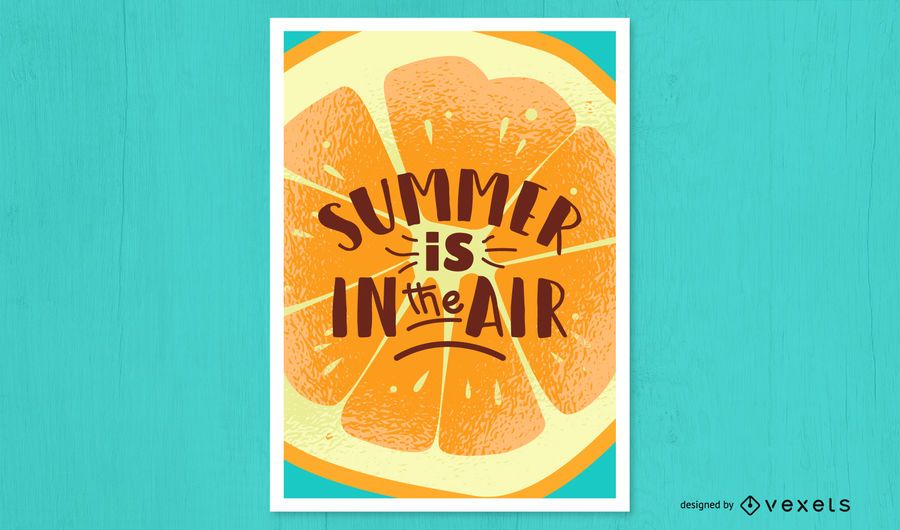 Cartel naranja de aire de verano Cartel naranja de aire de verano