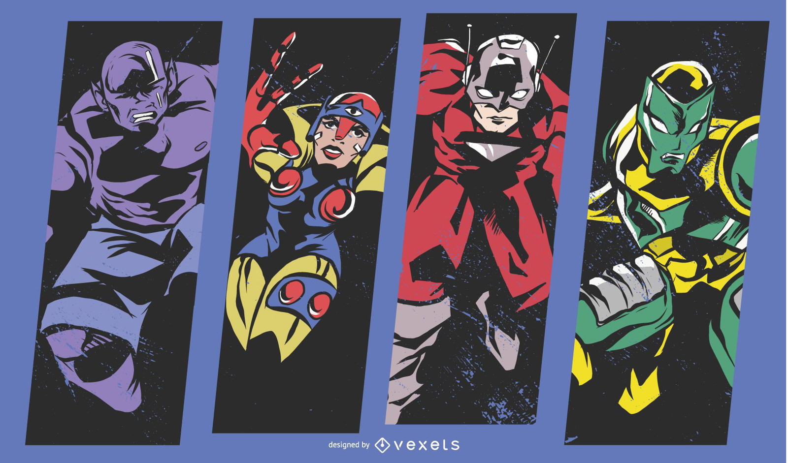 Ilustração em quadrinhos de super-heróis