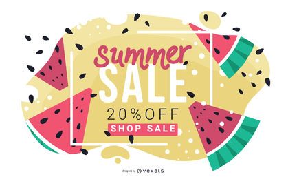 Watermelon summer sale banner Watermelon summer sale banner