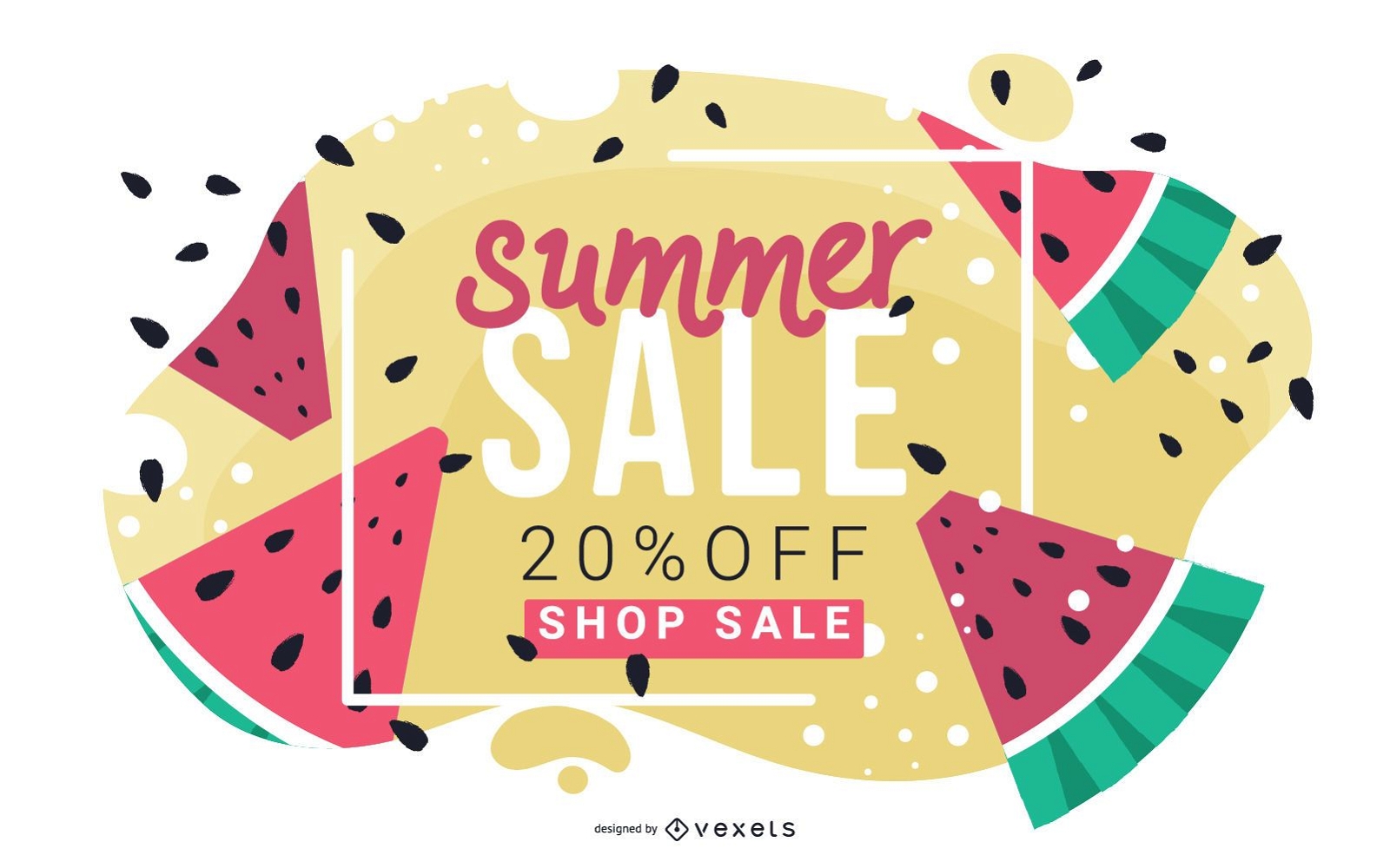 Watermelon summer sale banner