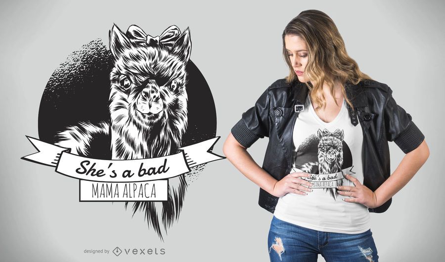 Projeto do t-shirt da mamã da alpaca Projeto do t-shirt da mamã da alpaca