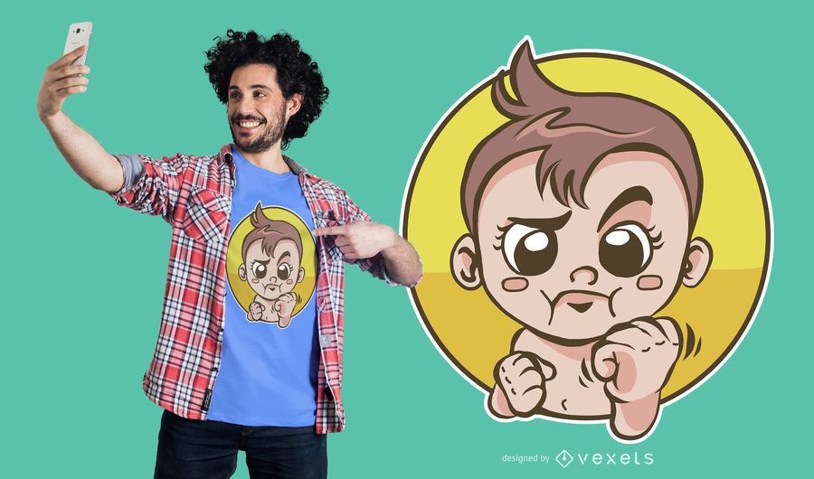 Diseño de camiseta de bebé boxeo Diseño de camiseta de bebé boxeo