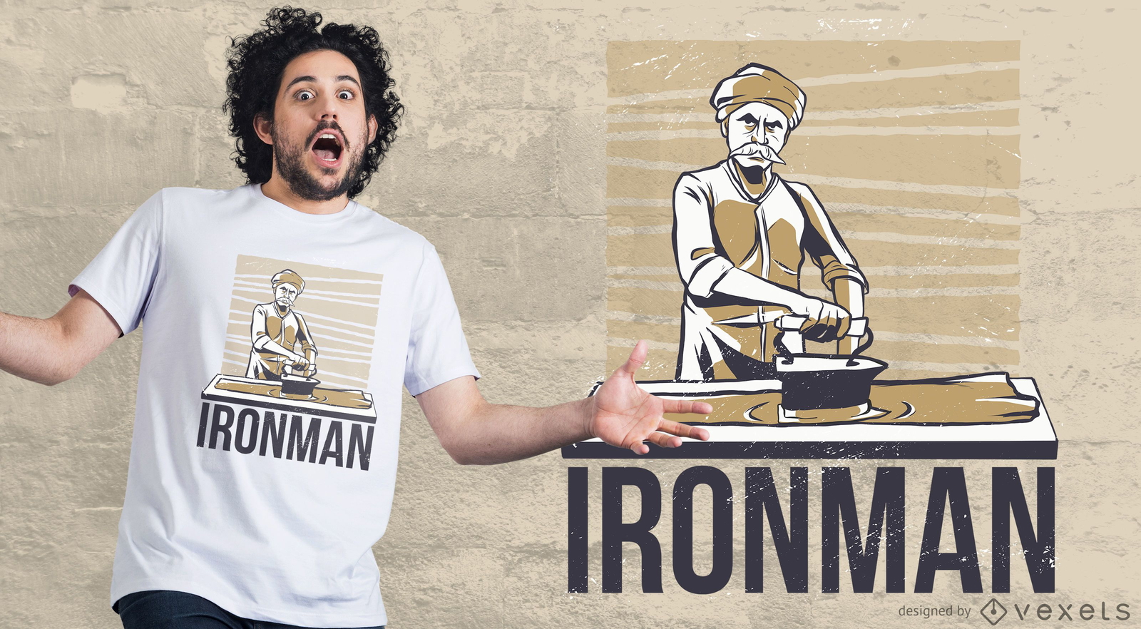 Man Ironing T-shirt Design