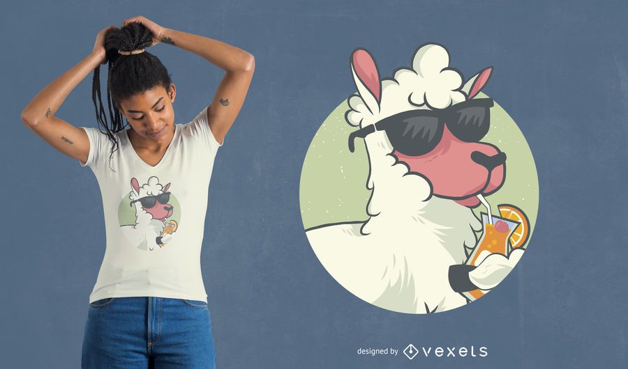 Cool Llama T-shirt Design Cool Llama T-shirt Design
