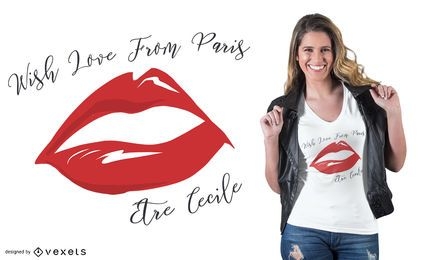 Diseño de camiseta Love Paris Quote