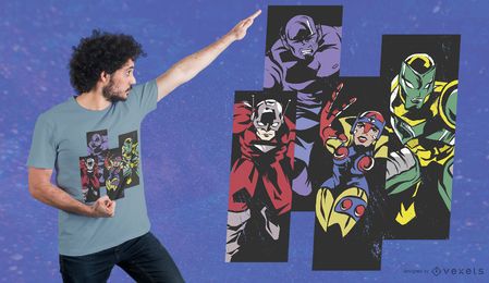 Diseño de camiseta de superhéroes