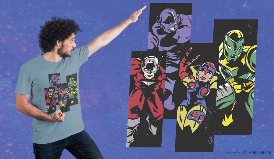 Super Heroes T-Shirt Design Super Heroes T-Shirt Design
