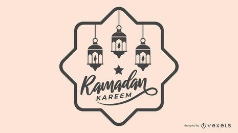 Black and White Ramadan Illustration 