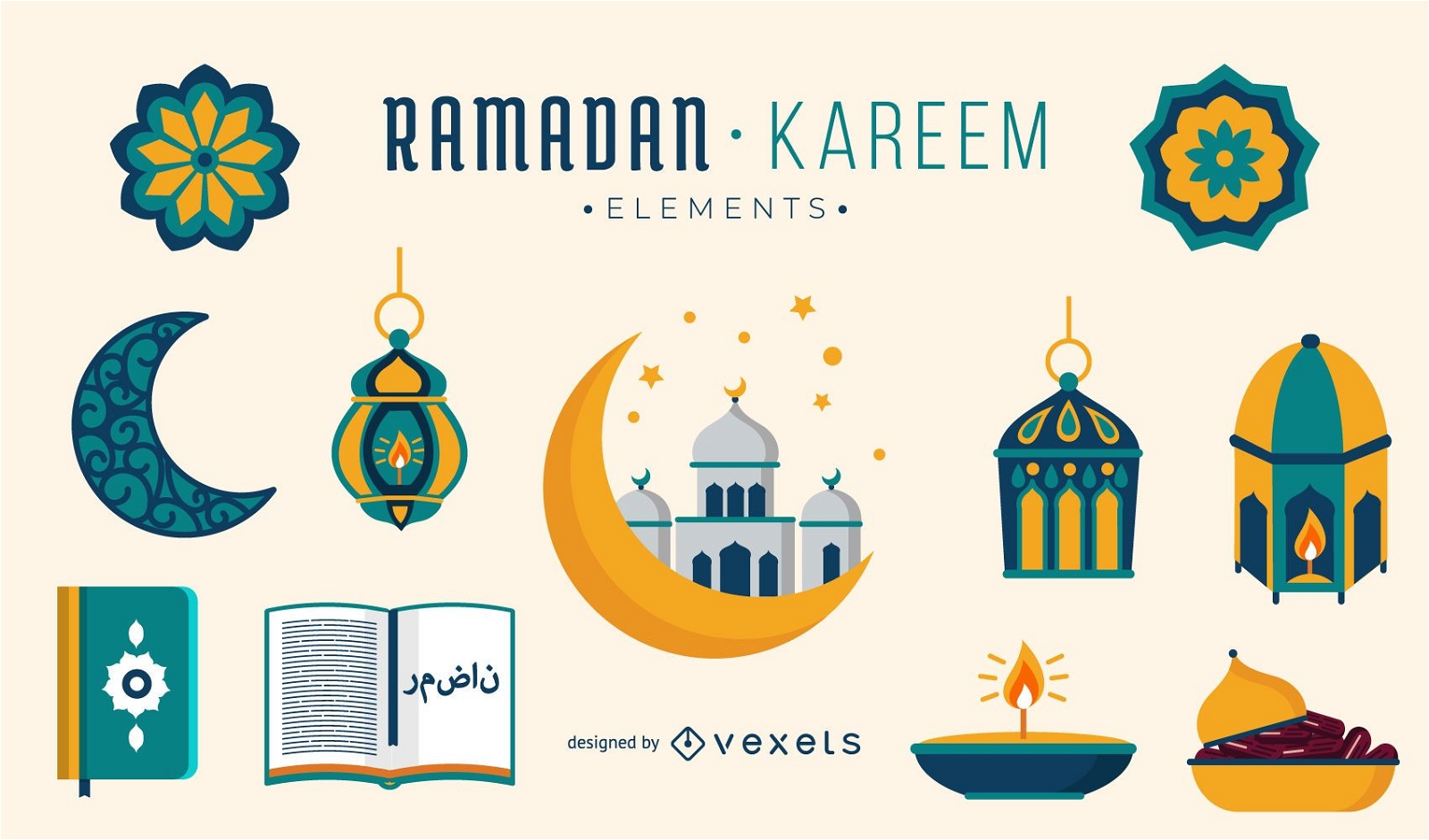 Colección de elementos de Ramadan Kareem