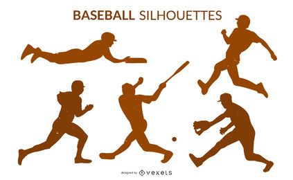 Conjunto de siluetas de béisbol