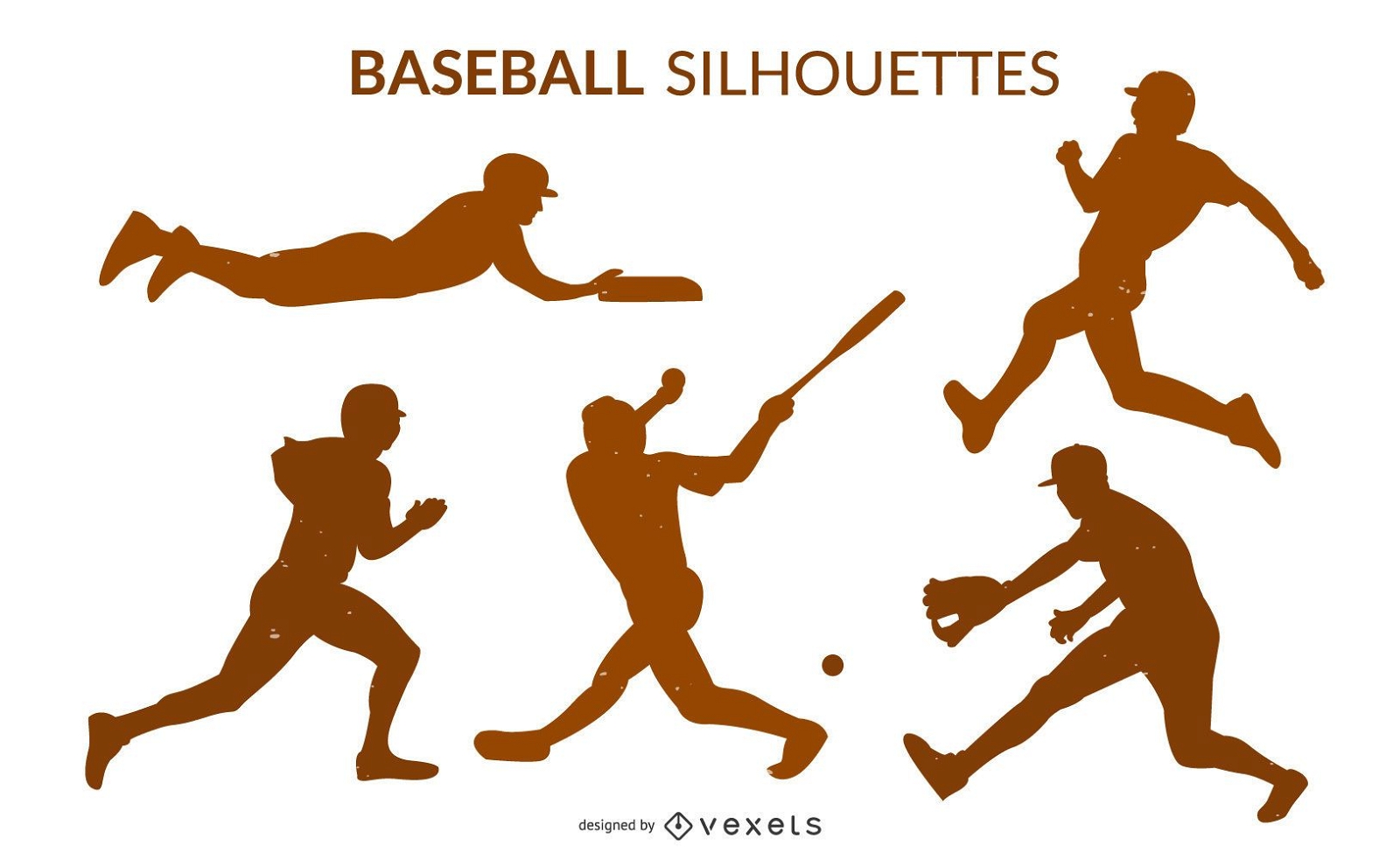 Baseball Silhouetten Set