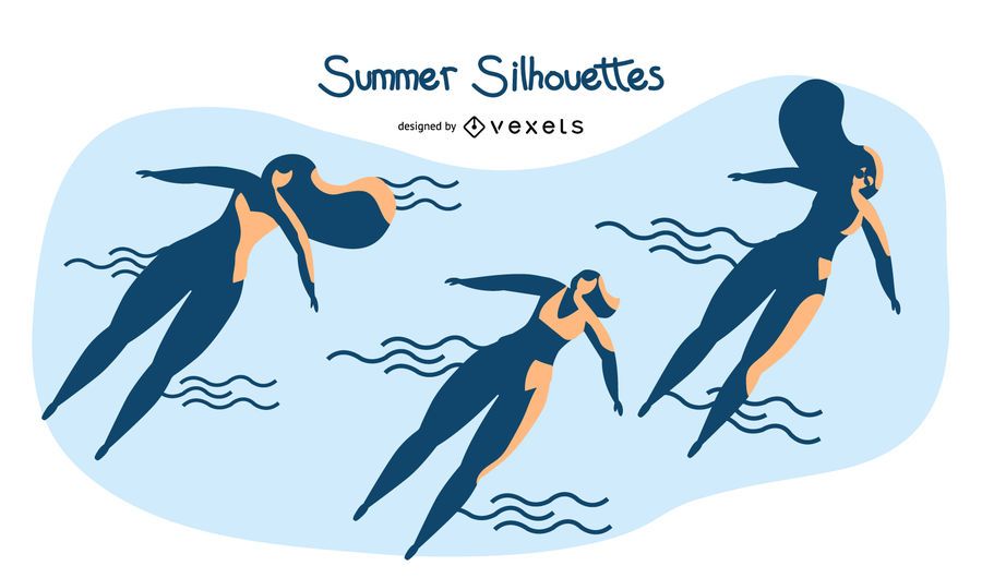 Summer Silhouette People Set Summer Silhouette People Set