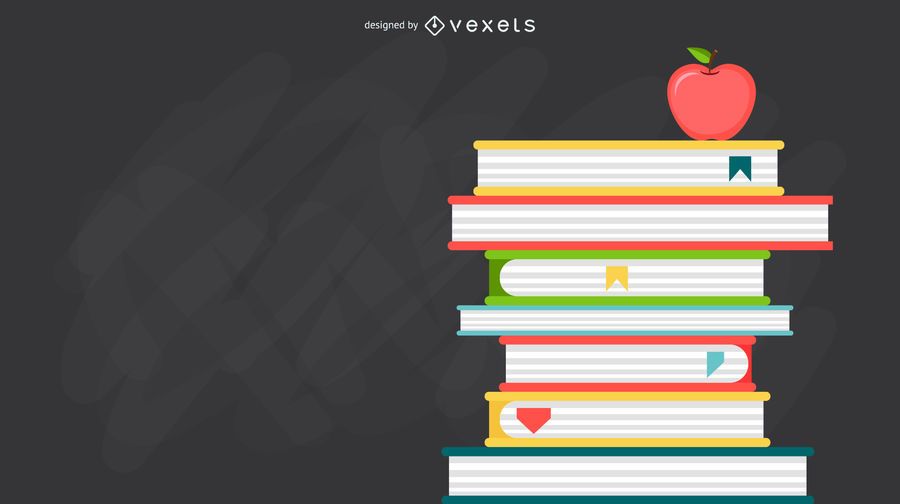Teacher Stacked Books Illustration Teacher Stacked Books Illustration