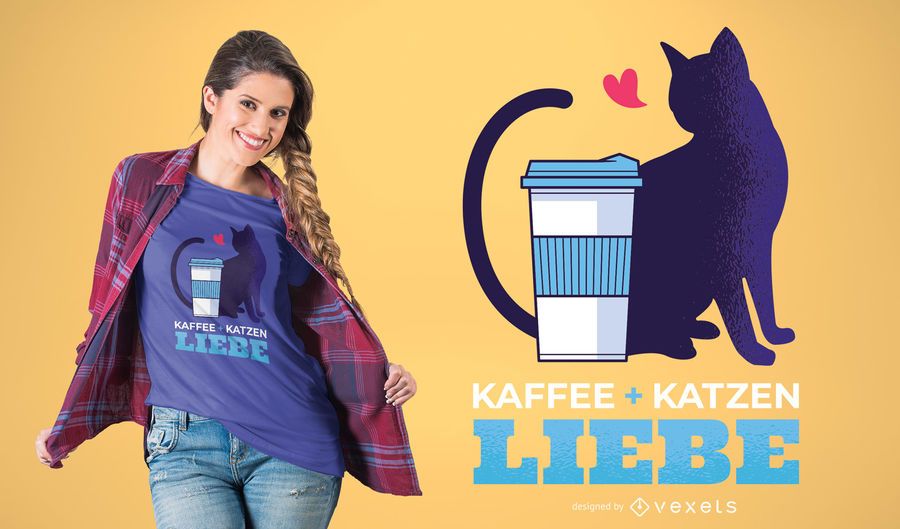 Coffee Cat T-shirt Design Coffee Cat T-shirt Design