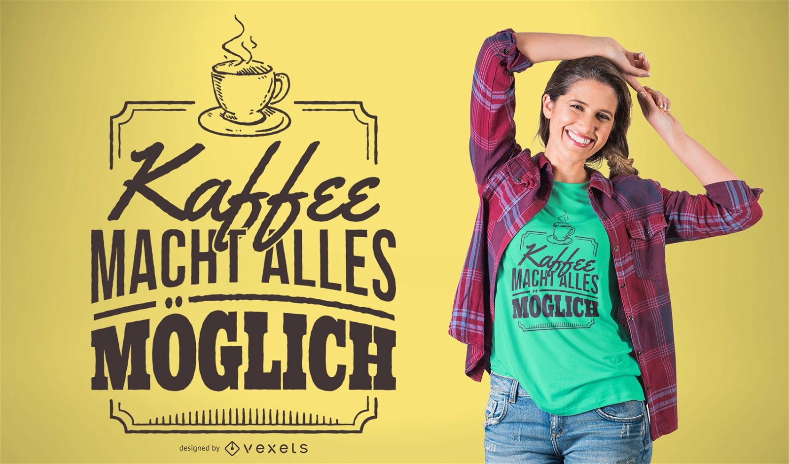 Diseño de camiseta de café alemán