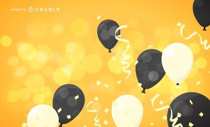 Feierillustration mit Ballon und Band