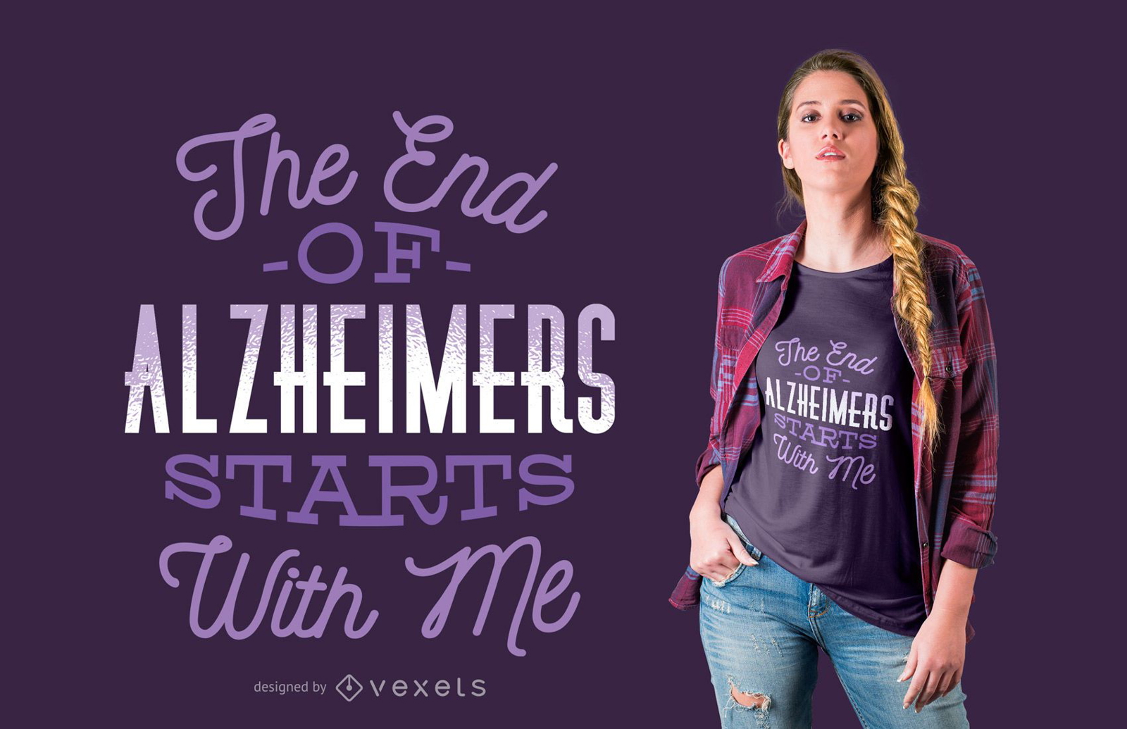 Fim do design de camisetas de Alzheimer