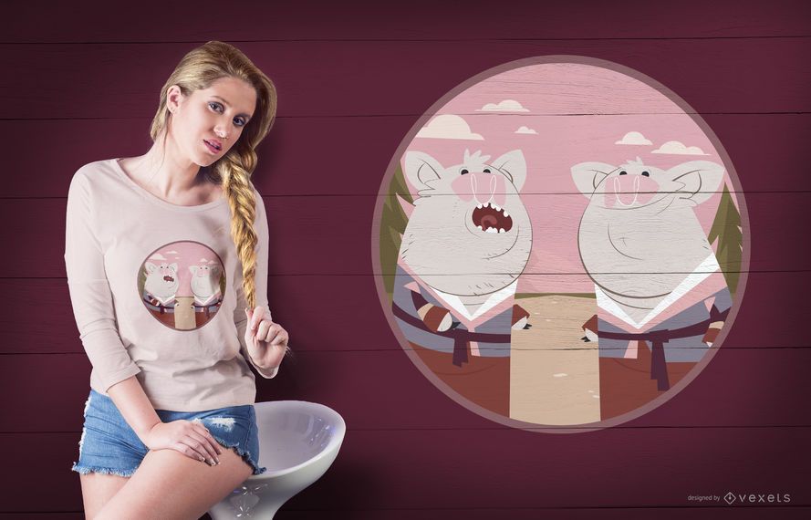 Pigs Couple T-shirt Design Pigs Couple T-shirt Design