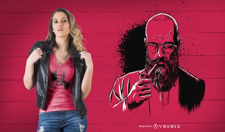 Design de t-shirt de homem de barba de tubulação Design de t-shirt de homem de barba de tubulação