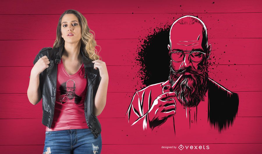 Design de t-shirt de homem de barba de tubulação Design de t-shirt de homem de barba de tubulação