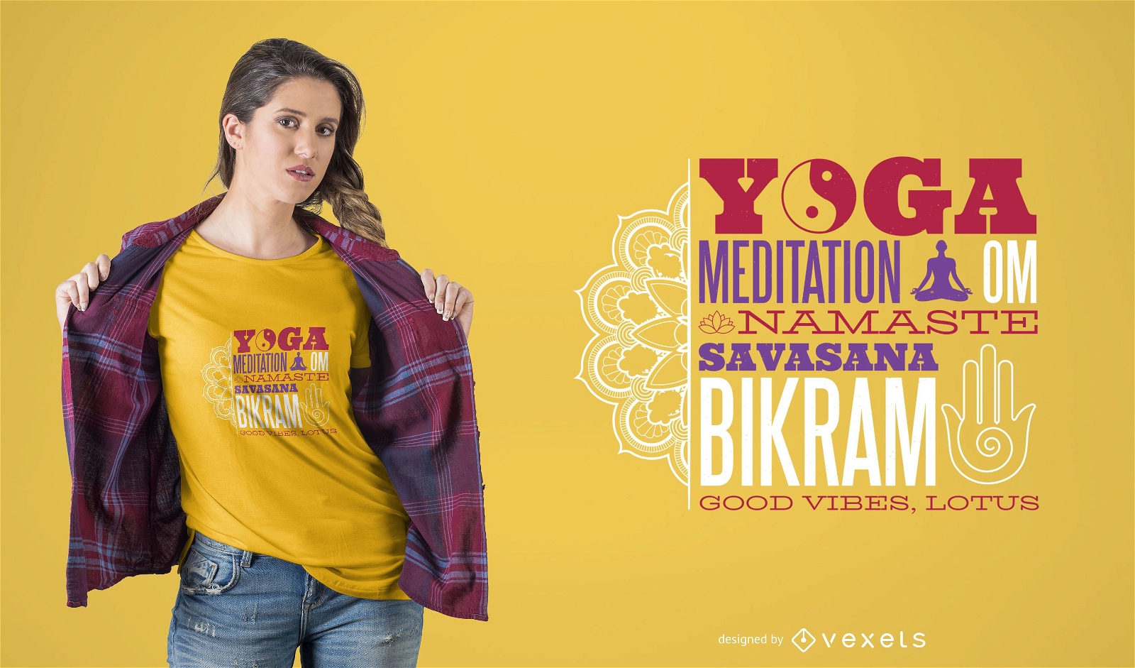 Yoga inspirierende Zitat T-Shirt Design