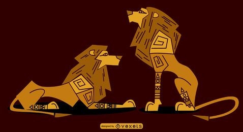 Conjunto de Leões Sylish Egípcios