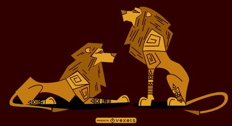 Egyptian Sylish Lions Set Egyptian Sylish Lions Set