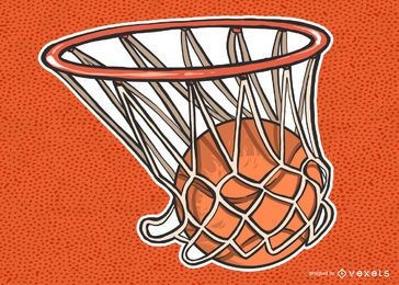 Basketball in der Netzillustration