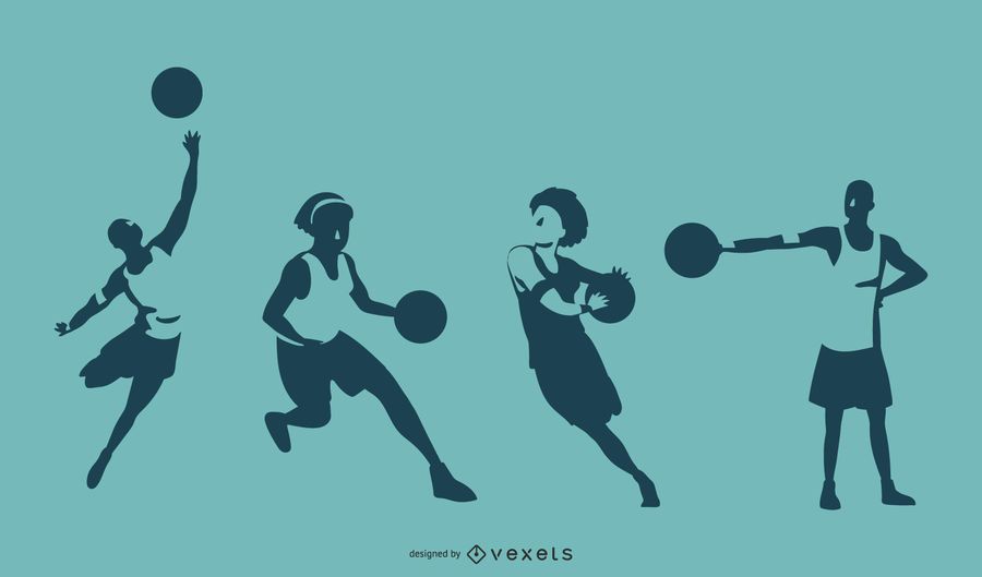 Ilustración de siluetas de jugador de baloncesto Ilustración de siluetas de jugador de baloncesto