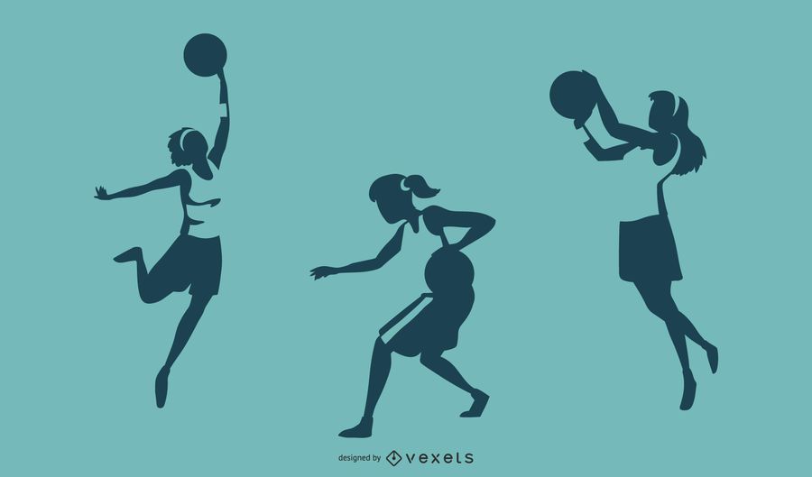 Female Basketball Player Silhouettes Female Basketball Player Silhouettes