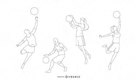 Basketball Players Silhouette Design