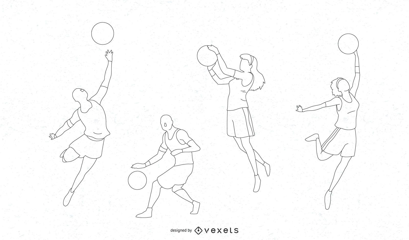 Basketball Players Silhouette Design