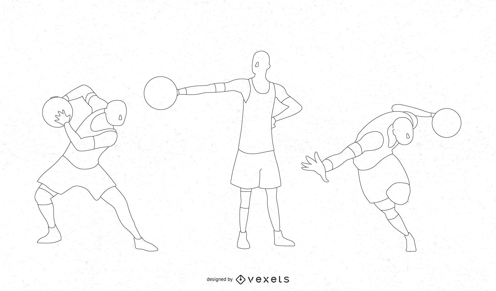 Basketball Routine Silhouette Design Set
