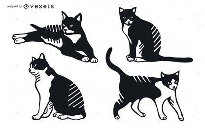 Diseño de silueta detallada de gato